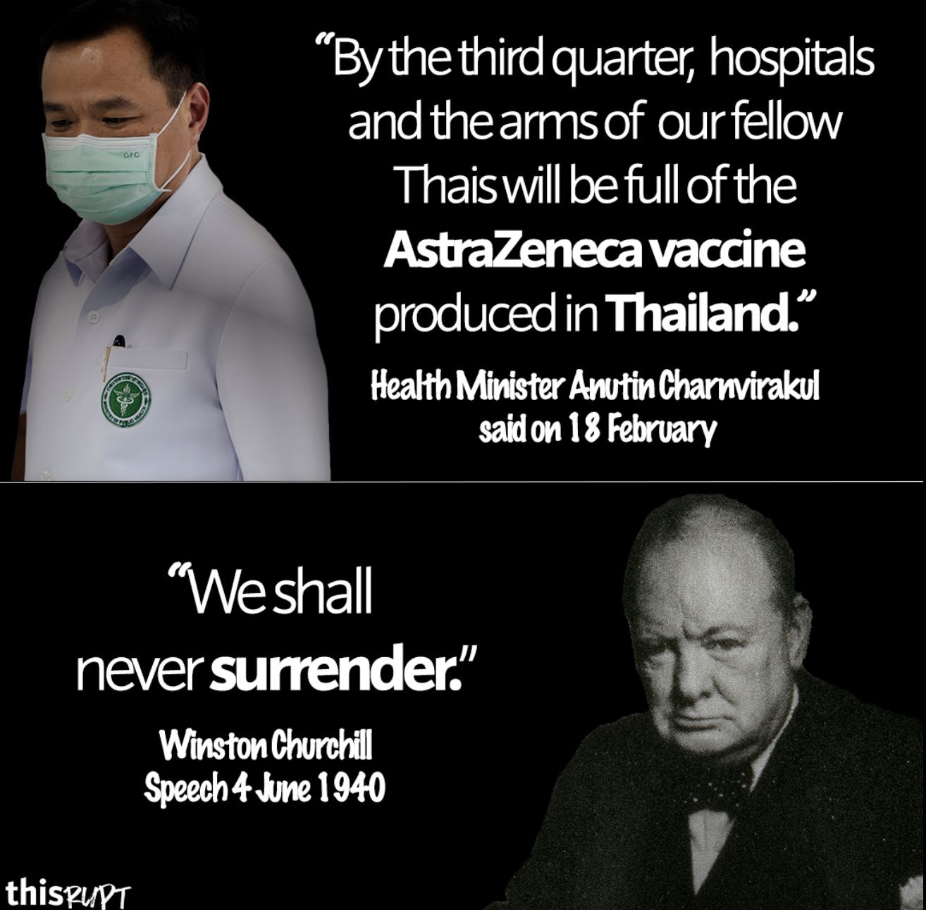 “Never surrender,” General Prayut does a Winston Churchill